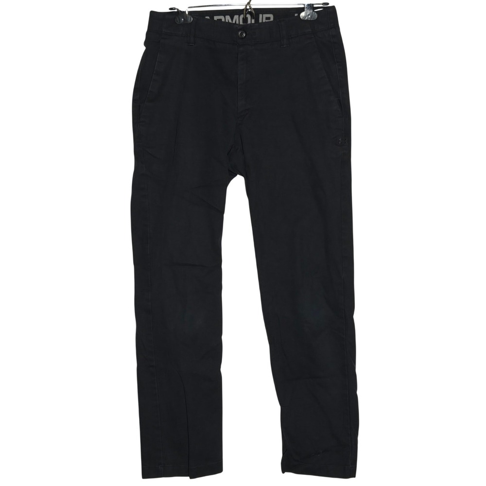 Under Armour Mens Black Performance Chino Tapered Pants 32/32 Golf Career Tech